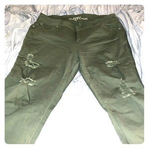 Stretchy olive colored pants